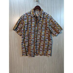 Kahala Avi Hawaiian Print Multicolored Casual Button Turtle Shirt Men’s Sz Large